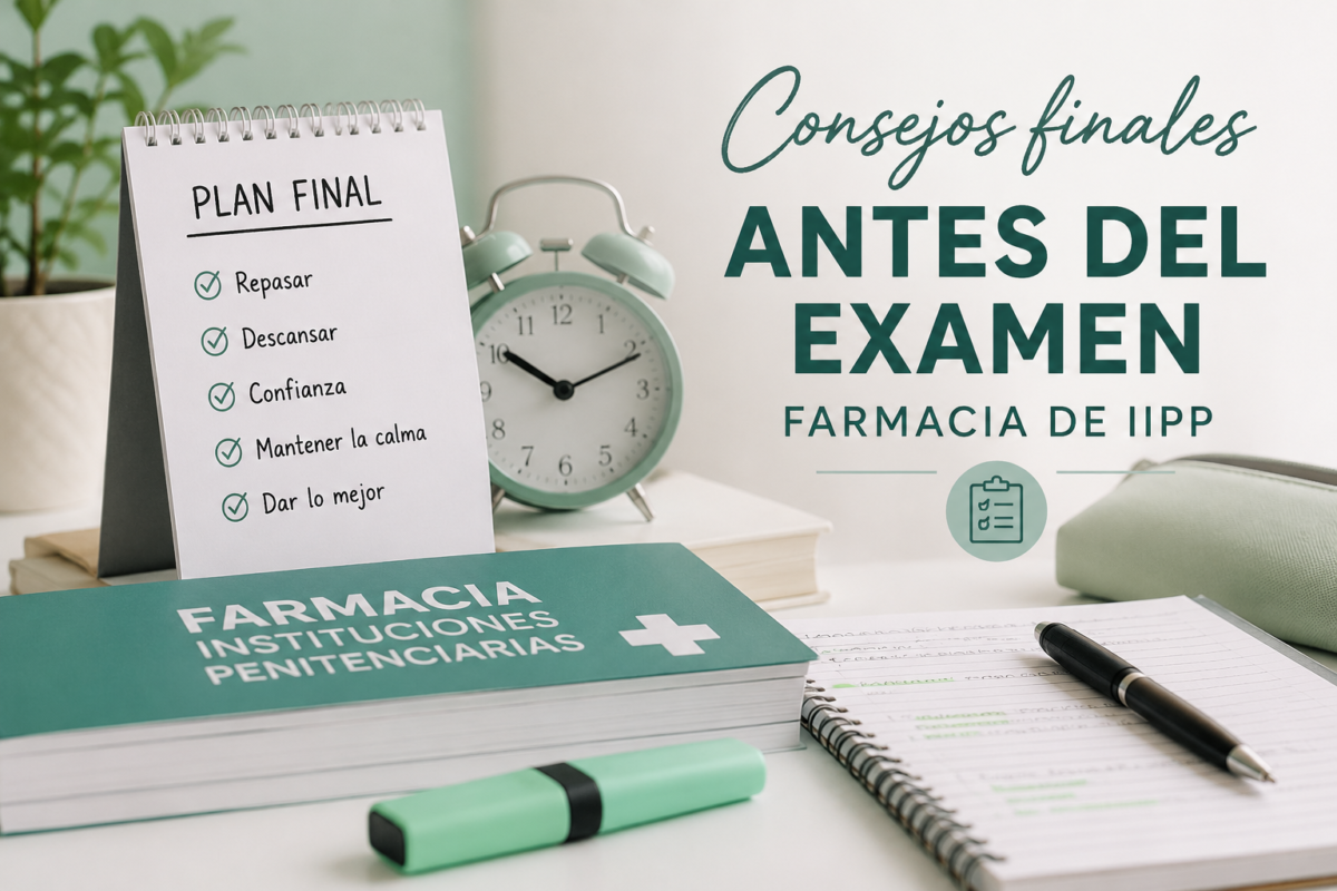 Consejos y tips examen Farmacia IIPP oposición - 3 de septiembre